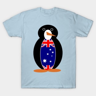 Australian Flag on Mr. Penguin T-Shirt